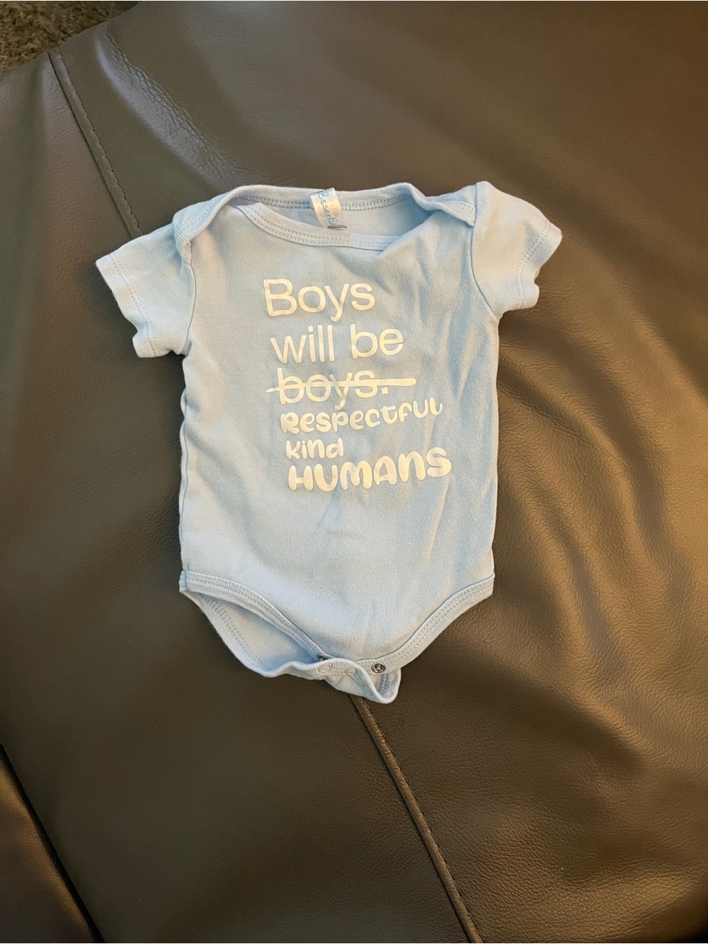 Baby Essentials Light Blue 'Respectful Kind HUMANS' One-Piece Bodysuit
